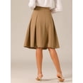 thumbnail image 4 of DARING DIVA Women's Vintage Button Decor Flared Midi Skirt L Khaki, 4 of 6