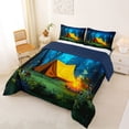thumbnail image 2 of Catabedysis Magical Camping Full Size Comforter Sets,Starry Tent Print Bedding Comforter Set For Boys,Multicolor,Navy Blue Reversible,3 Pieces,1 Comforter and 2 Pillowcases, 2 of 7