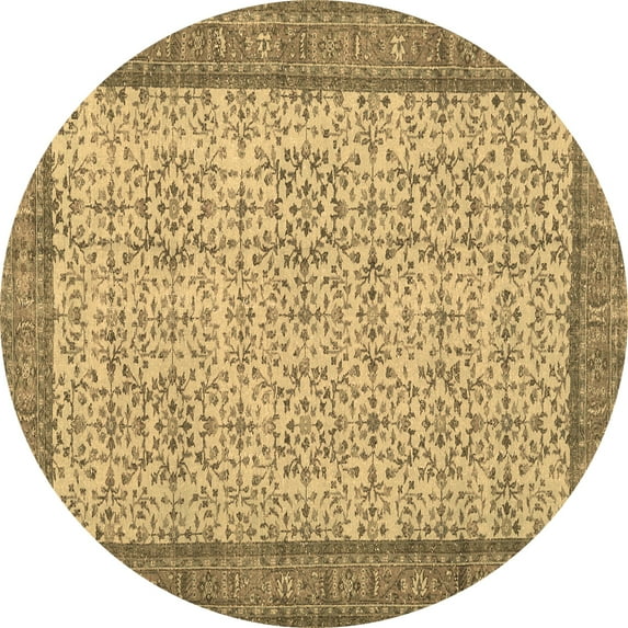 Ahgly Company Indoor Round Persian Brown Traditional Area Rugs, 6' Round