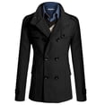 thumbnail image 2 of QHFBli Regular Fit Mens Trench Coat Men's Casual Trench Coat Long Slim Fit Business Overcoat Jacket Outerwear Black M, 2 of 6