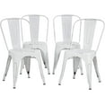 thumbnail image 1 of FDW Metal Dining Chairs Set of 4 Indoor Outdoor Chairs Patio Kitchen Metal 18 Inch Seat Height Restaurant Tolix Side Bar, White, 1 of 7
