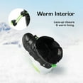 thumbnail image 2 of BURUDANI Kids Mid Calf Winter Snow Boots, Color BLACK/NEON GREEN, Size 5, 2 of 5