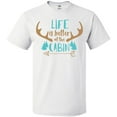 thumbnail image 3 of Inktastic Life Is Better At The Cabin, Deer Antlers, Camping T-Shirt, 3 of 5