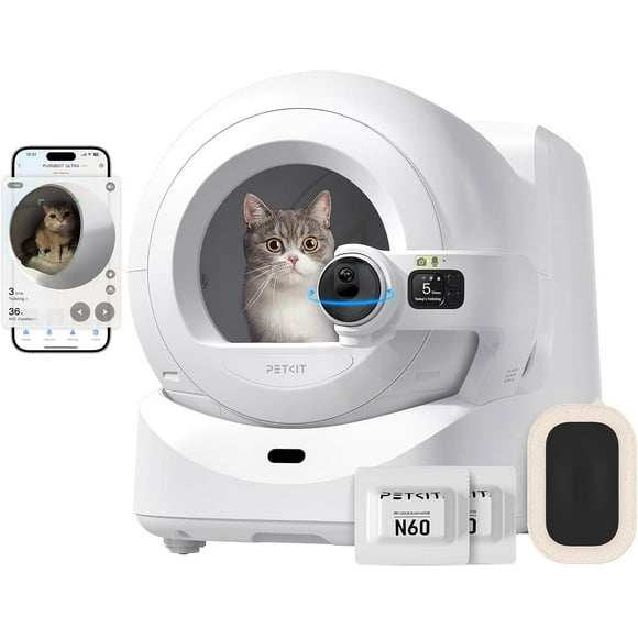 PETKIT Purobot Ultra Auto Waste Packing & Multi-Cat Toilet Behavior Ai Camera Tracking Automatic Self-Cleaning Cat Litter Box, Smart Robot with 5G WiFi App Control&Integration Safety&Odor Free