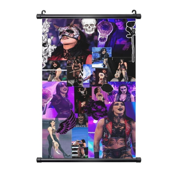 Rhea Ripley Poster Plastic Shaft Wall Hanging Banner Painting Canvas Artwork Wall Art Scroll Hanger Decor For Home Office 16"X24"