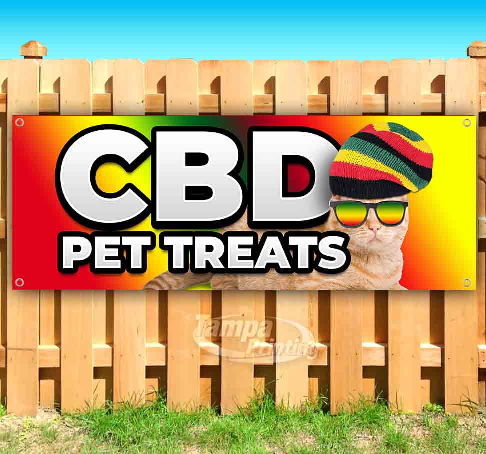 CBD Pet Treats 13 oz Vinyl Banner With Metal Grommets