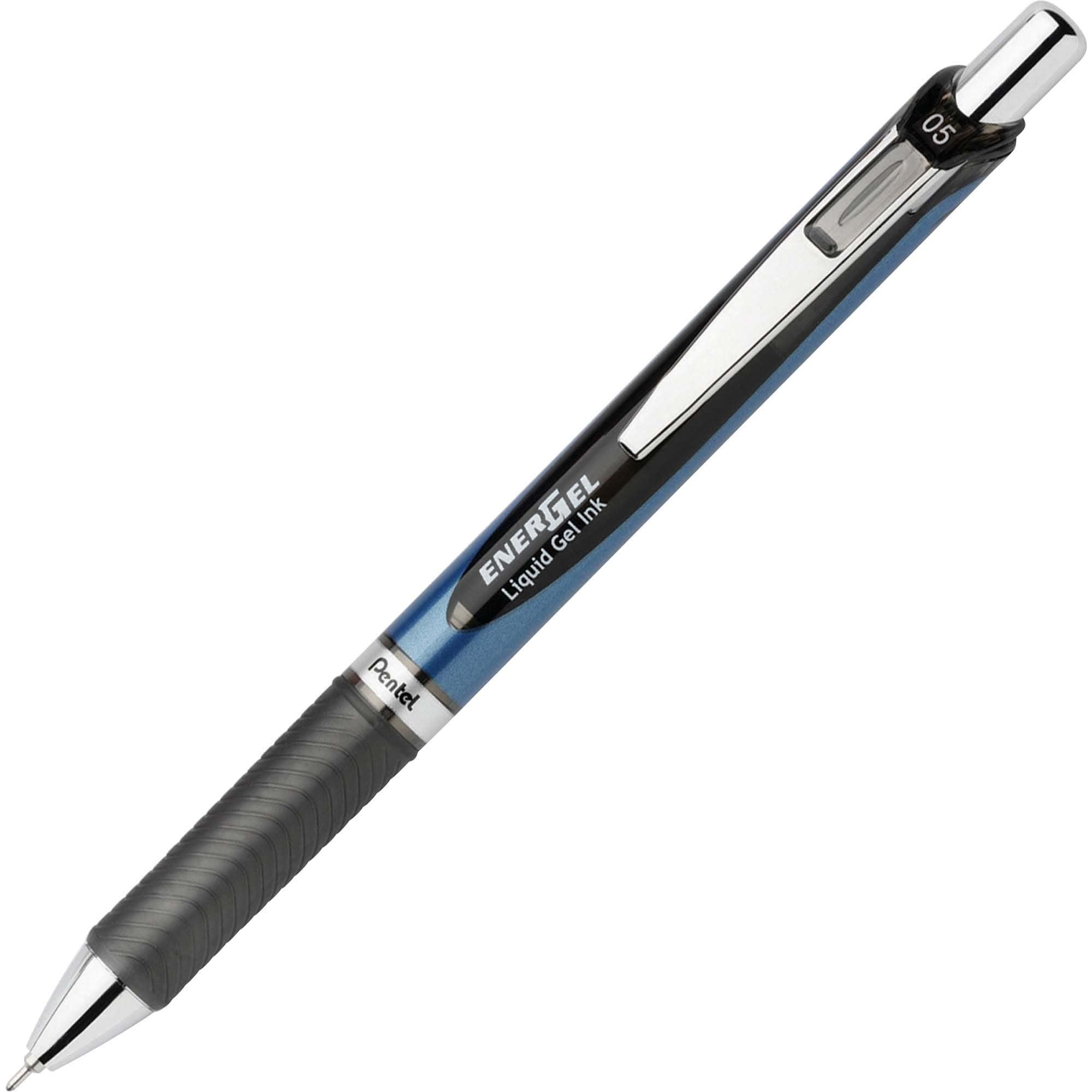 EnerGel RTX Retractable Liquid Gel Pen (0.5mm) Needle Tip, Fine Line, Black Ink, 12 Count