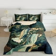 thumbnail image 2 of jejeloiu Boho Bohemian Waterfall Full Size Comforter Sets,Natural Scenery Bedding Comforter Set,Green Beige Bedding Sets For Men Women,Luxury Bedroom Decor Reversible,3-Piece, 2 of 8
