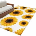 thumbnail image 2 of 4x6 Washable Area Rug, Yellow Sunflower Flower Non-Slip Rectangle Rug for Living Room Office, Black Background Abstract Vintage Floral Indoor Accent Floor Mat for Home Decor, 2 of 9