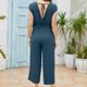 thumbnail image 4 of ICHUANYI Liquidación 2 piezas moda mujer cuello redondo sólido manga corta Top + pantalones de bolsillo sueltos traje ICHUANYI WER202308251615, 4 of 7