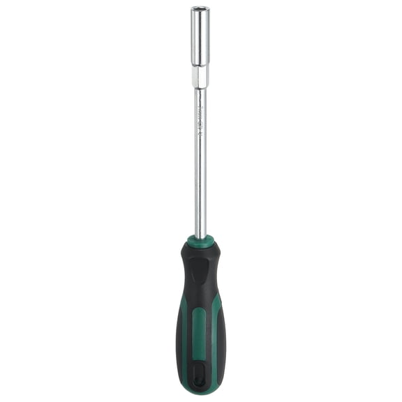 Uxcell Metric Nut Driver 7mm CR-V Non-Magnetic Tip Hollow Shafts Hex Socket Screwdriver with Anti-Slip Handle for Automobile Repair Bit Driver, Green/Black