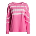 thumbnail image 5 of Time and Tru Women's Oversized Tie Dye T-Shirt with Long Sleeves, Sizes XS-XXXL, 5 of 5