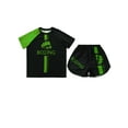 thumbnail image 3 of Hansber Kids Boys Boxing Uniform 2pcs Tracksuits Short Sleeve Boxer Shirt and Fighting Shorts Muay Green 16, 3 of 5