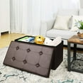 thumbnail image 2 of 30"L Faux Leather Folding Storage Ottoman Bench, Storage Chest Footrest Coffee Table Padded Seat, 2 of 6