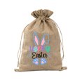 thumbnail image 2 of QTOCIO Easter Decorations, Easter Gift Bag Bunny Eggs Elementss Children's Easter Linen Drawstring Candy Bag, 2 of 6