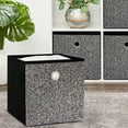 thumbnail image 6 of (2 pack) Mainstays Collapsible Fabric Cube Storage Bins (10.5" x 10.5"), Black & White Boucle, 4 Pack, 6 of 7