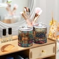 thumbnail image 6 of WOBOGO Different Cultural Styles Transparent Plastic Jar 2pcs Cotton Swabs Balls Pads Floss Stick Dispenser Bathroom Vanity Storage Organizer, 6 of 7