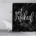 thumbnail image 3 of Get Naked Marble Shower Curtain, White Funny Quotes Cracked Lines Luxury Black Marble Texture Granite Abstract Modern Bathroom Decor, Waterproof Polyester Fabric Shower Curtain, 72 X 72 Inch, 3 of 5