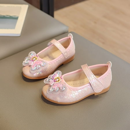 

8QIDA Sandals Girls Size 1 Fashion Summer Children Sandals Girls Casual Shoes Flat Bottom Lightweight Rhinestone Bow Cartoon Character Dress Dance Shoes 34