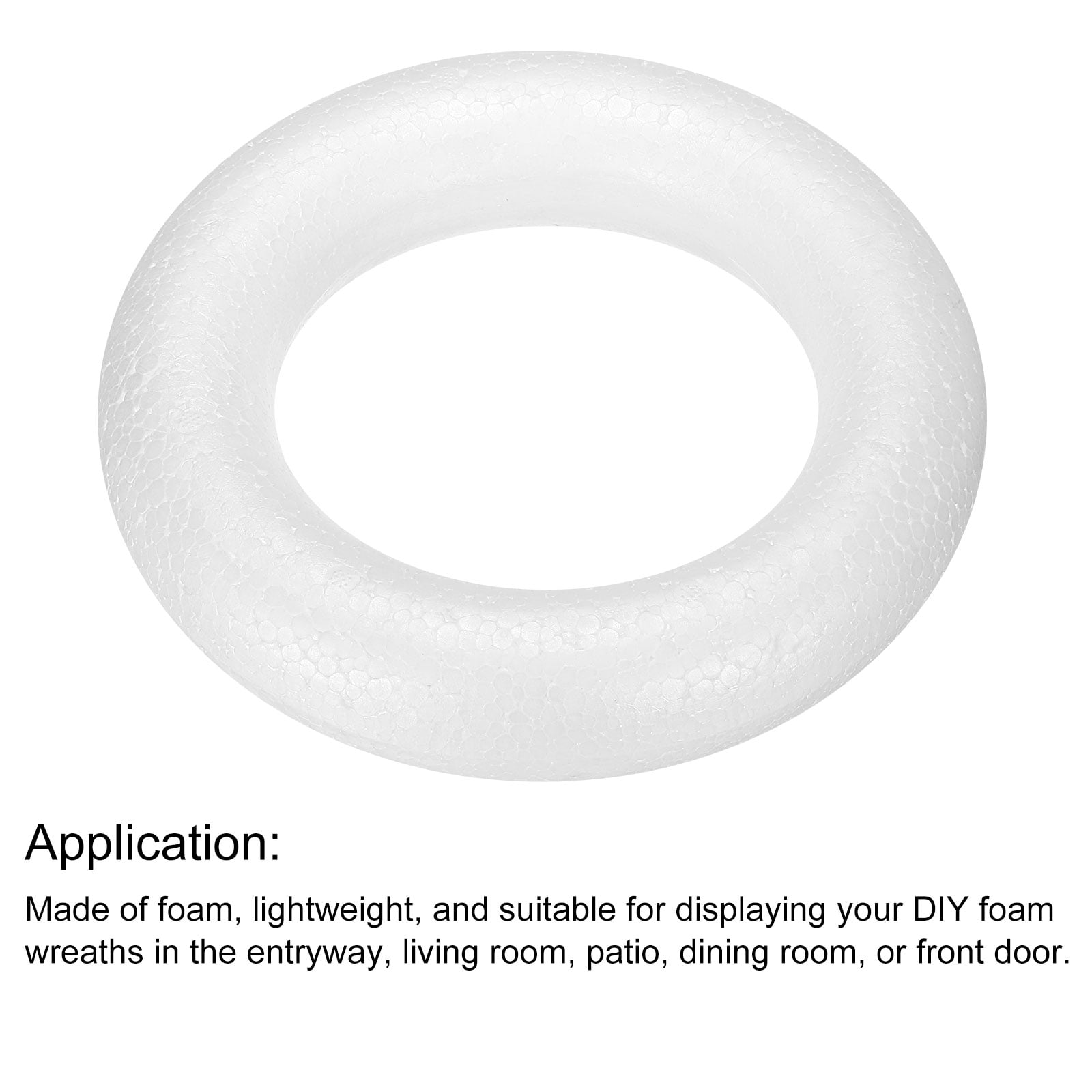 5.1 Inch Foam Wreath Forms Round Craft Rings for DIY Art Crafts Pack of 2