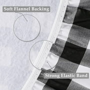 UMINEUX 3-Piece Rectangle Checkered Picnic Table Cover with Bench Covers Vinyl Flannel Backing with Elastic Edge (30x72, Black and White)