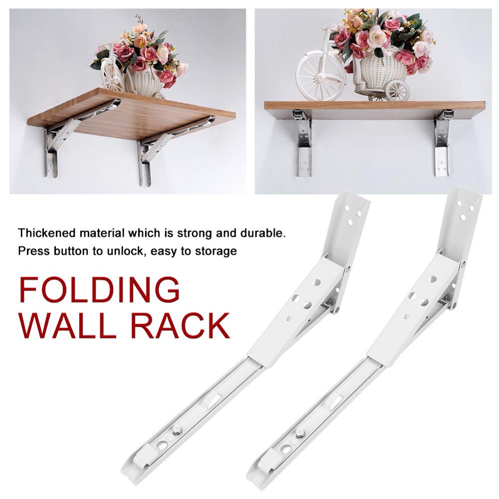 OTVIAP White Triangle Folding Adjustable Angle Bracket Wall Mounted Stand Rack, Triangle Wall