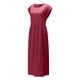 thumbnail image 5 of TopLLC Vestidos de verano para mujer,Vestido largo para mujer,Vestido largo de algodón con cuello redondo, sin mangas, cuello redondo, estilo retro, talla grande,Vestidos de verano para mujer,Wine, 5 of 6