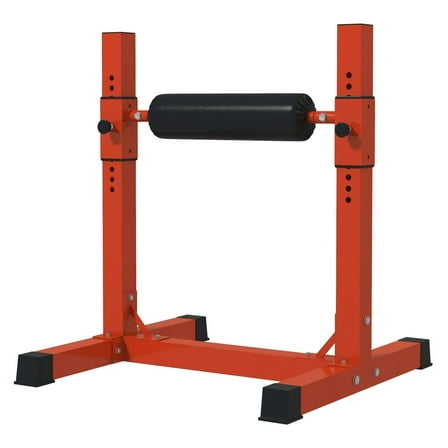 Bulgarian Split Squat Stand, Single Leg Squat Rack - Adjustable 12 Level Lower Body Strength Training Equipment, Red