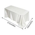 thumbnail image 3 of White Satin Tablecloth with Smooth Polyester Fabric, 57X84 Inch Rectangular Table Cover for Wedding Party and Christmas Dinner, Table Decoration, 3 of 4