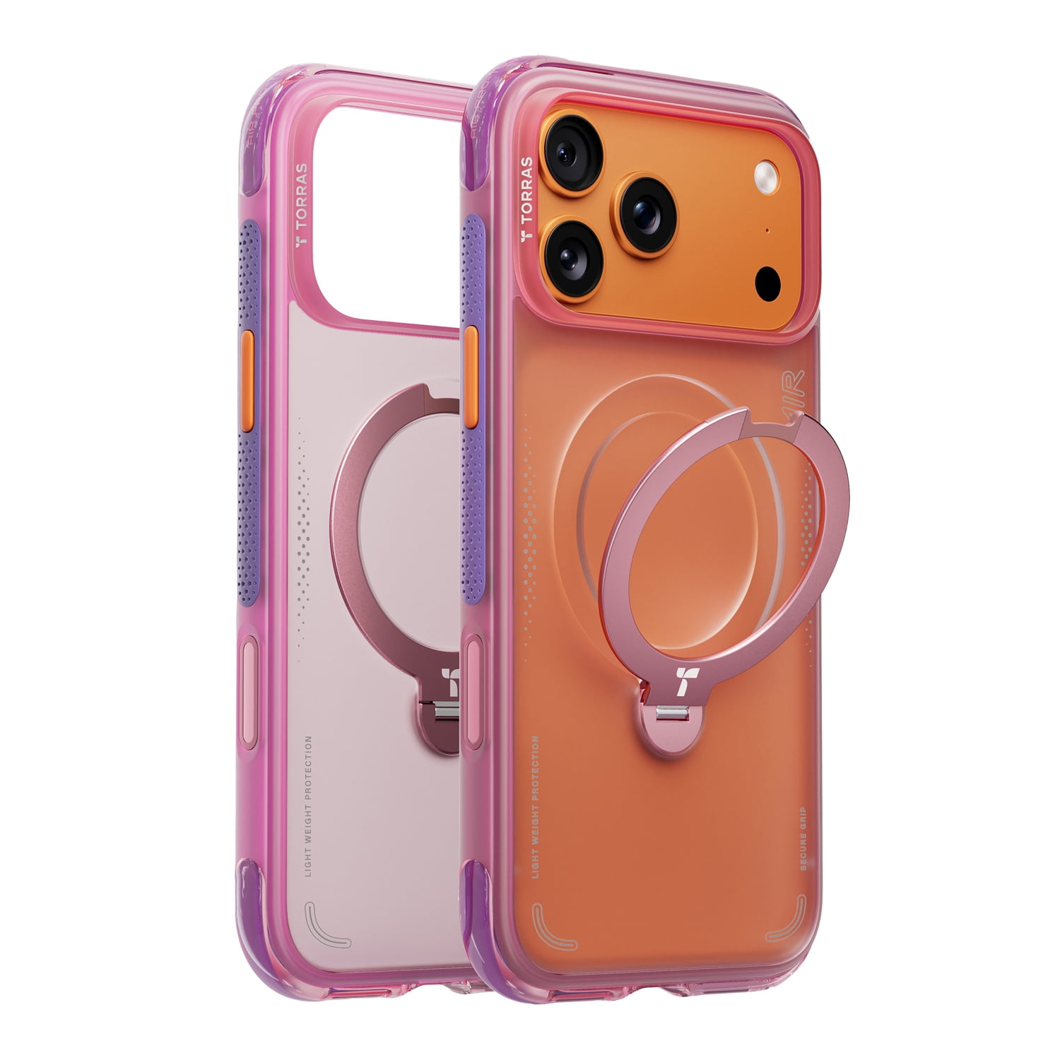 TORRAS iPhone 17 Pro Max Ostand Spin Air Case , Neon Sunset