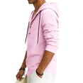 thumbnail image 6 of Yaoyar Men Lightweight Linen Blend Hoodie Shirt Long Sleeve V Neck Button Down Casual Pullover with Adjustable Drawstring, 6 of 9