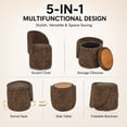 thumbnail image 7 of Casa Pura Furniture Swivel Accent Chair with Storage, Round Upholstered Barrel Chair with Foldable Backrest, Brown Leopard, 7 of 7
