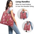 thumbnail image 2 of 5 Pack Foldable Shopping Bag,Red Christmas Snowflake Tree and Star Pattern Reusable Grocery Bags with Pockets,Large Reusable Tote Bags with Handles Waterproof & Lightweight, 2 of 6