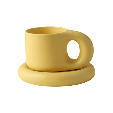 

TureClos Ceramic Coffee Mug Cup with Handle High Capacity Couple Mugs Ceramic Fat Mug