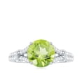 thumbnail image 4 of Rosec Jewels Natural Peridot Engagement Ring 2 Carat - AAA Grade - Split Shank Ring for Women - with Jewelry Box, 14K White Gold, US 4.00, 4 of 8