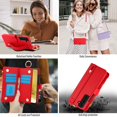 thumbnail image 4 of ELEHOLD For Samsung Galaxy S22 Phone Case Leather Crossbody Zipper Card Wallet Flip Case Kickstand Cover, with Ring Holder,Full Body Protection-Red, 4 of 7