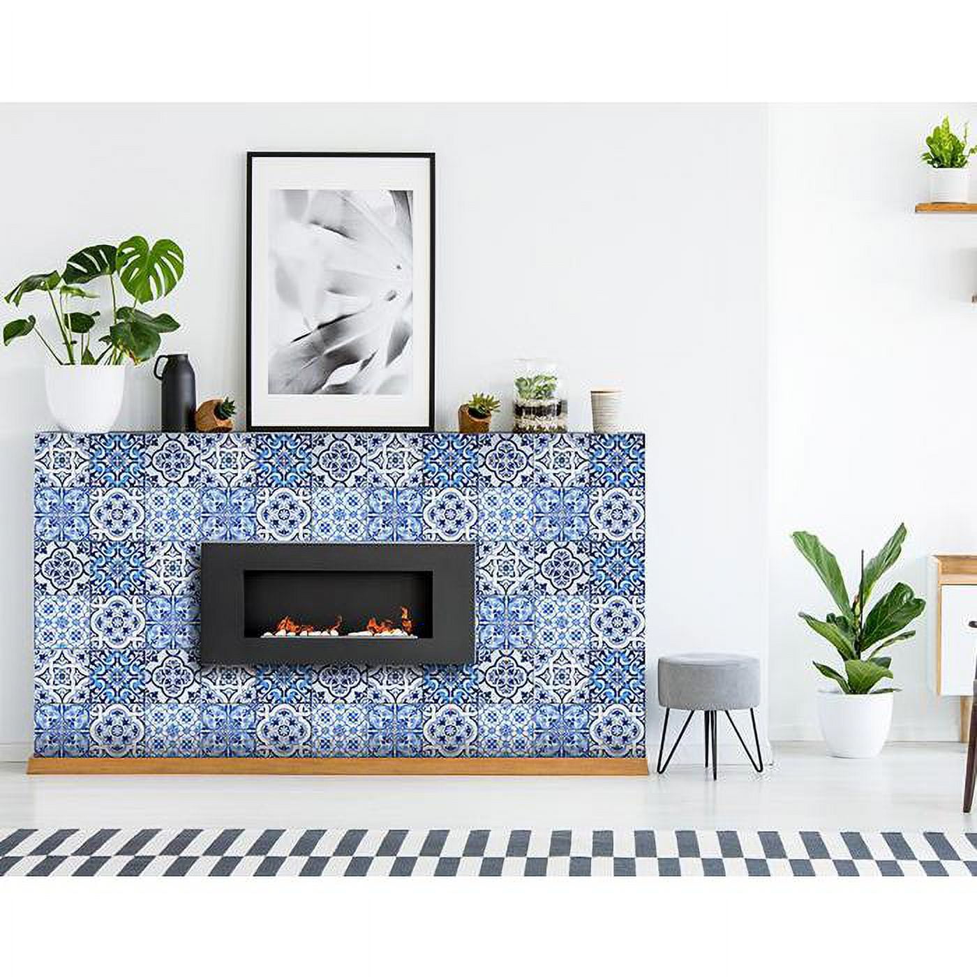 HomeRoots 400325 4 x 4 in. Azul Multi Blue Mosaic Peel & Stick Tiles