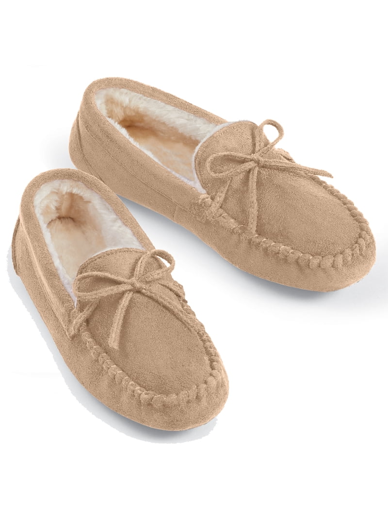 Cozy Tan Suede Moccasin Slippers Men main image 3