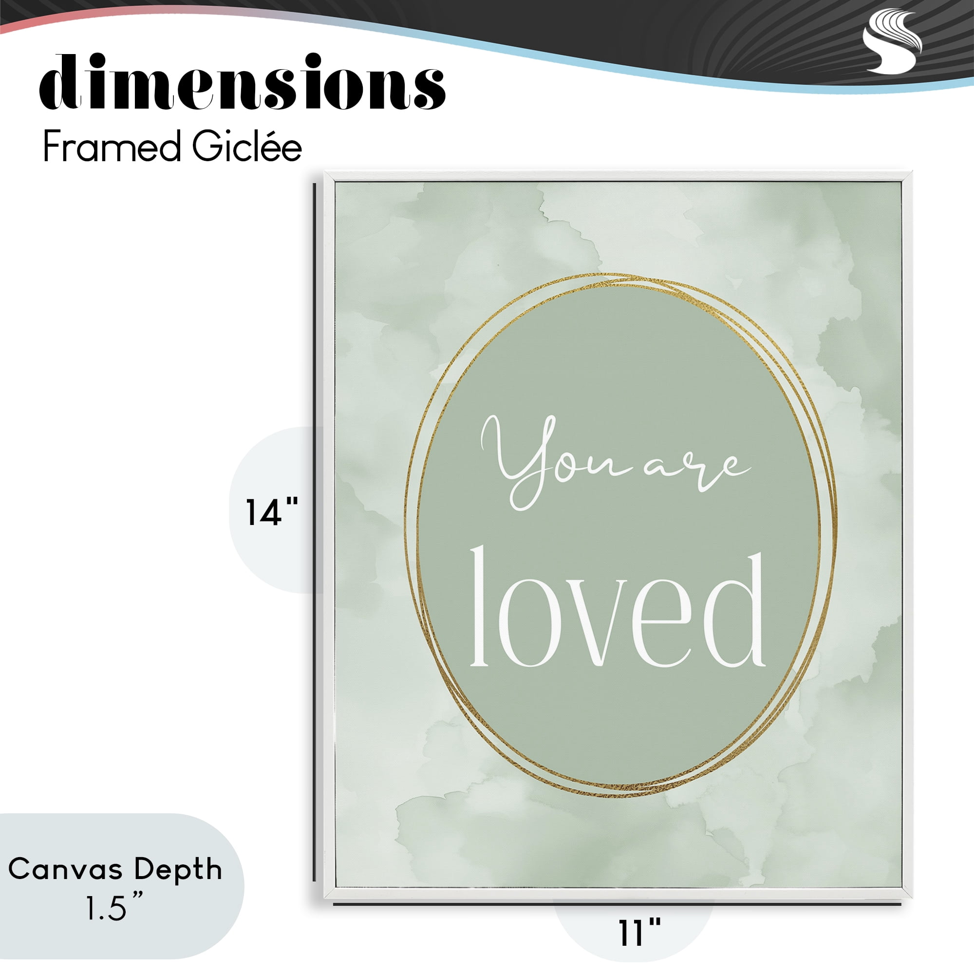 Stupell Industries Green Golden Affirmation White Framed Giclee Art, design by Christine Simpson Art