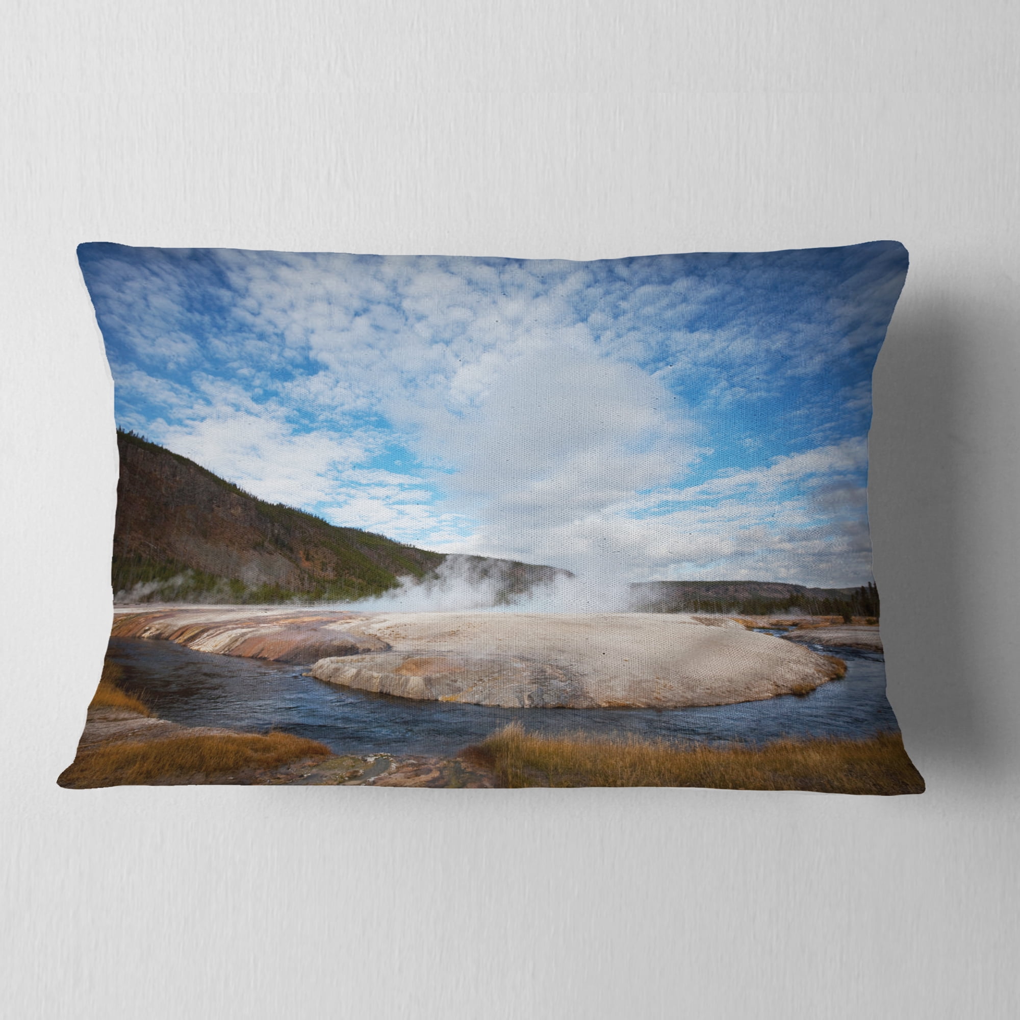 Designart 12" x 20" Yellow Polyester Throw Pillow