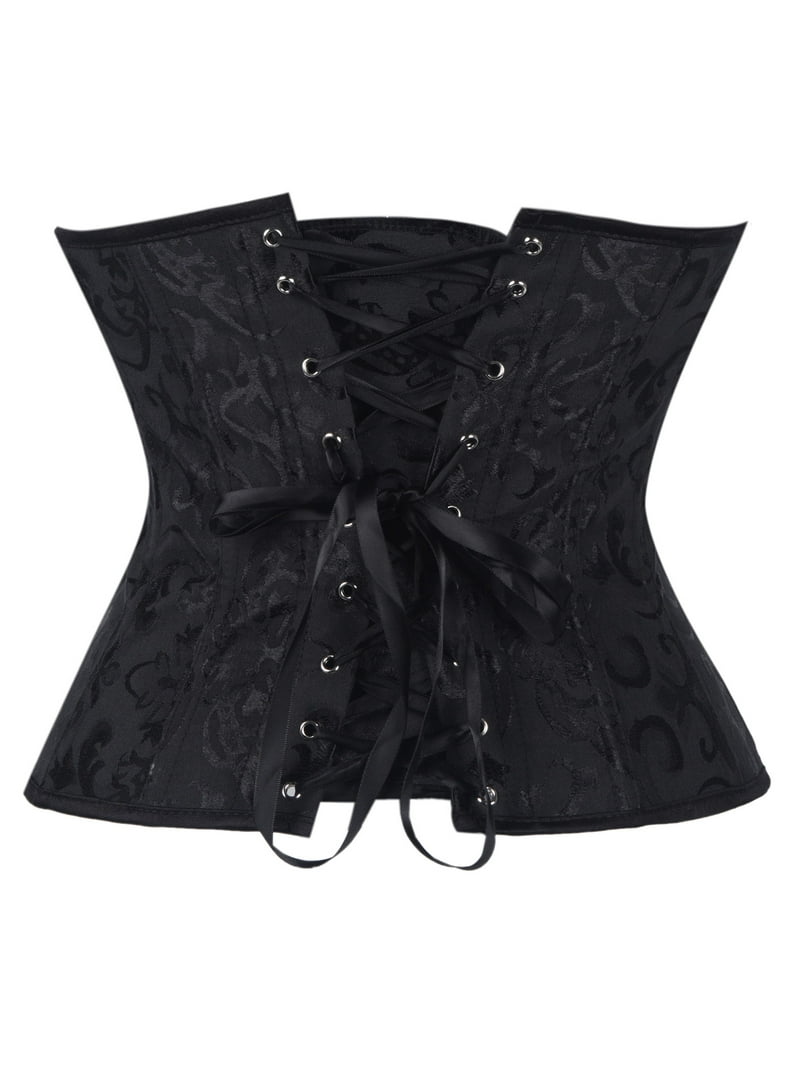 ENCHANTED CORSET Venus ブラック　Lサイズ Black Floral Brocade Overbust Corset, Slim Silhouette