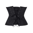thumbnail image 5 of LELINTA Women's Jacquard Lace Up Boned Lingerie Bridal Underbust Corset Top Low Back Waist Trainer Shape Plus Size, 5 of 6