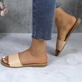 thumbnail image 4 of GJPBGK Women's Flat Slide Sandals Open Toe One-Band Summer Slip-On Shoes for Beach, Travel & Casual Outfits, 4 of 6