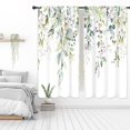 thumbnail image 3 of Green Eucalyptus Leaves Curtains Spring Flower Floral Botanical Watercolor Rod Pocket Wooden Wood Plant Farm Cafe Curtains Herb Bedroom Living Room Treatment Fabric 2 Panels 42Wx63H Inch, 3 of 6