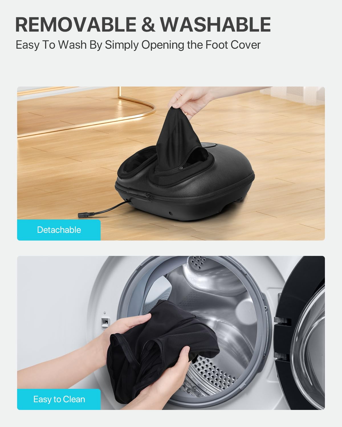 ALLJOY Foot Massager Machine with Heat, Air Compression, Deep Kneading Shiatsu Massager for Tired Foot Blood Circulation, up to Size 12, Relax for Home or Office Use (Black)