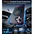 thumbnail image 2 of Magnetic Compatible with iPhone 16 Plus Case, [Built-in Invisible Kickstand][Compatible with MagSafe] [Military Grade Shockproof] Slim Translucent Matte Phone Case for iPhone 16 Plus 6.7" Purple, 2 of 7