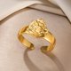 thumbnail image 1 of Anillos de acero inoxidable 316L para mujer, anillos anchos con patrón de retrato chapado en oro, accesorios de joyería de calidad de lujo, envío gratis, 1 of 4