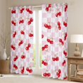 thumbnail image 2 of Homewish Cute Cartoon Bowtie Blackout Curtains Set of 2 (52x84 Each),Sweet Berry Window Curtains,Pink Classic Checkered Curtains and Drapes For Girls Kids,Ultra Soft Home Decor, 2 of 6