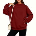 thumbnail image 4 of Zeliretfy Womens Turtleneck Sweatshirt Long Sleeve Pullover Comfort Tops for Loungewear Home Wear Everyday Basic Solid Color Multiple Colors Available, 4 of 9