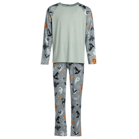 

Canrulo Family Matching Pajamas Set Halloween Loungewear Pumpkin Skull Pattern Top with Cartoon Bottom PJs for Family Gray Dad XXL
